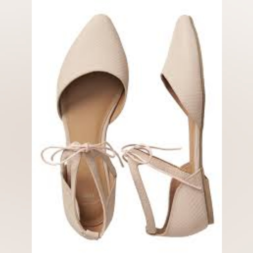 Gap D'Orsay Lace Up Cream Flats